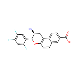 N[C@H]1Cc2c(ccc3cc(C(=O)O)ccc23)O[C@@H]1c1cc(F)c(F)cc1F ZINC001772641275