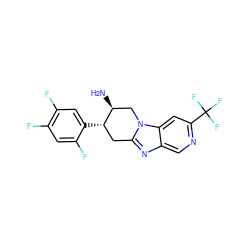 N[C@H]1Cn2c(nc3cnc(C(F)(F)F)cc32)C[C@@H]1c1cc(F)c(F)cc1F ZINC000042966872