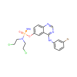 N[P@@](=O)(Oc1ccc2ncnc(Nc3cccc(Br)c3)c2c1)N(CCCl)CCCl ZINC001772652576