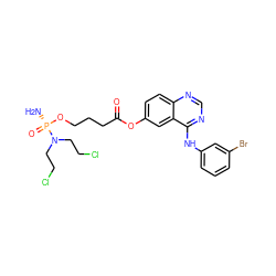 N[P@](=O)(OCCCC(=O)Oc1ccc2ncnc(Nc3cccc(Br)c3)c2c1)N(CCCl)CCCl ZINC001772583791