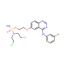 N[P@](=O)(OCCOc1ccc2ncnc(Nc3cccc(Br)c3)c2c1)N(CCCl)CCCl ZINC000207567294