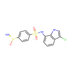 N[S@@+]([O-])c1ccc(S(=O)(=O)Nc2cccc3c(Cl)c[nH]c23)cc1 ZINC000028362456