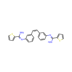 NC(=Nc1cccc(/C=C\c2cccc(N=C(N)c3cccs3)c2)c1)c1cccs1 ZINC001772653445