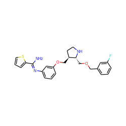 NC(=Nc1cccc(OC[C@H]2CCN[C@@H]2COCc2cccc(F)c2)c1)c1cccs1 ZINC001772603925