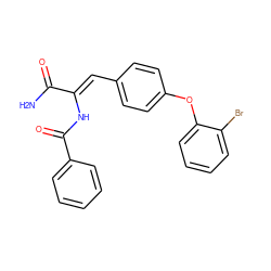 NC(=O)/C(=C/c1ccc(Oc2ccccc2Br)cc1)NC(=O)c1ccccc1 ZINC000028521358