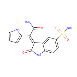 NC(=O)/C(=C1/C(=O)Nc2ccc(S(N)(=O)=O)cc21)c1ccc[nH]1 ZINC000014962876