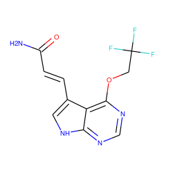 NC(=O)/C=C/c1c[nH]c2ncnc(OCC(F)(F)F)c12 ZINC000208102702