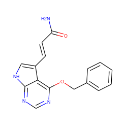 NC(=O)/C=C/c1c[nH]c2ncnc(OCc3ccccc3)c12 ZINC001772586837