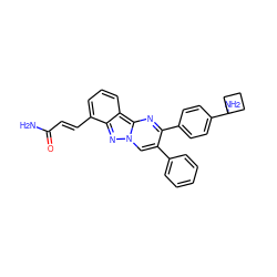 NC(=O)/C=C/c1cccc2c1nn1cc(-c3ccccc3)c(-c3ccc(C4(N)CCC4)cc3)nc21 ZINC000143451987