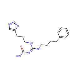 NC(=O)/N=C(/NCCCCc1ccccc1)NCCCc1c[nH]cn1 ZINC000049014719