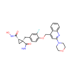 NC(=O)[C@@]1(Cc2ccc(OCc3cc(N4CCOCC4)nc4ccccc34)c(F)c2)C[C@@H]1C(=O)NO ZINC000040874735