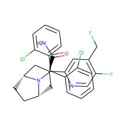 NC(=O)[C@@]1(c2cc(CF)c(F)cn2)C[C@@H]2CC[C@H](C1)N2C(c1ccccc1Cl)c1ccccc1Cl ZINC000103227235