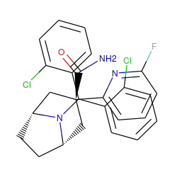 NC(=O)[C@@]1(c2cccc(F)n2)C[C@@H]2CC[C@H](C1)N2C(c1ccccc1Cl)c1ccccc1Cl ZINC000103225819