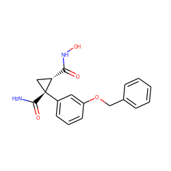 NC(=O)[C@@]1(c2cccc(OCc3ccccc3)c2)C[C@@H]1C(=O)NO ZINC000029135462