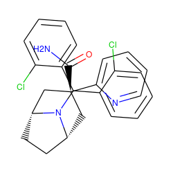 NC(=O)[C@@]1(c2ccccn2)C[C@@H]2CC[C@H](C1)N2C(c1ccccc1Cl)c1ccccc1Cl ZINC000103224225