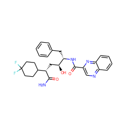 NC(=O)[C@@H](C[C@H](O)[C@H](Cc1ccccc1)NC(=O)c1cnc2ccccc2n1)C1CCC(F)(F)CC1 ZINC000026270672