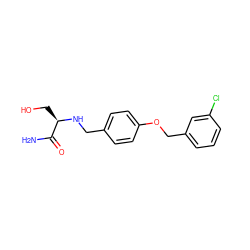 NC(=O)[C@@H](CO)NCc1ccc(OCc2cccc(Cl)c2)cc1 ZINC000028711474