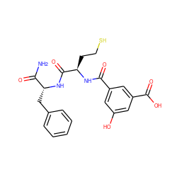 NC(=O)[C@@H](Cc1ccccc1)NC(=O)[C@@H](CCS)NC(=O)c1cc(O)cc(C(=O)O)c1 ZINC000034892322