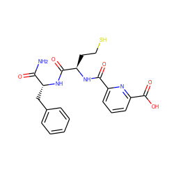 NC(=O)[C@@H](Cc1ccccc1)NC(=O)[C@@H](CCS)NC(=O)c1cccc(C(=O)O)n1 ZINC000036185328