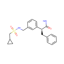 NC(=O)[C@@H](Cc1ccccc1)c1cccc(CNS(=O)(=O)CC2CC2)c1 ZINC000114245889