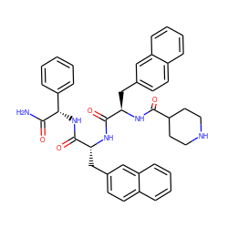 NC(=O)[C@@H](NC(=O)[C@@H](Cc1ccc2ccccc2c1)NC(=O)[C@@H](Cc1ccc2ccccc2c1)NC(=O)C1CCNCC1)c1ccccc1 ZINC000028876869