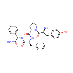 NC(=O)[C@@H](NC(=O)[C@H](Cc1ccccc1)NC(=O)[C@@H]1CCCN1C(=O)[C@@H](N)Cc1ccc(O)cc1)c1ccccc1 ZINC000036216206