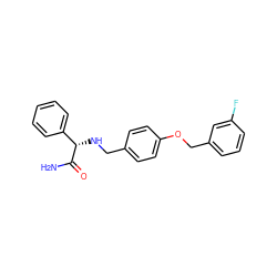 NC(=O)[C@@H](NCc1ccc(OCc2cccc(F)c2)cc1)c1ccccc1 ZINC000028339989