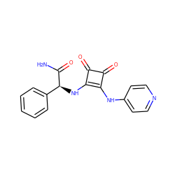 NC(=O)[C@@H](Nc1c(Nc2ccncc2)c(=O)c1=O)c1ccccc1 ZINC000100081631