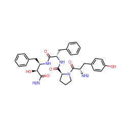 NC(=O)[C@@H](O)[C@@H](Cc1ccccc1)NC(=O)[C@H](Cc1ccccc1)NC(=O)[C@@H]1CCCN1C(=O)[C@@H](N)Cc1ccc(O)cc1 ZINC000299861924