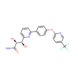 NC(=O)[C@@H](O)[C@H](O)c1cccc(-c2ccc(Oc3ccc(C(F)(F)F)cn3)cc2)n1 ZINC000205477549