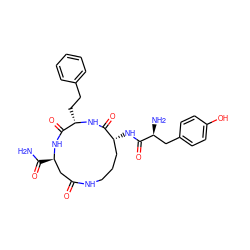 NC(=O)[C@@H]1CC(=O)NCCC[C@@H](NC(=O)[C@@H](N)Cc2ccc(O)cc2)C(=O)N[C@@H](CCc2ccccc2)C(=O)N1 ZINC000026183945