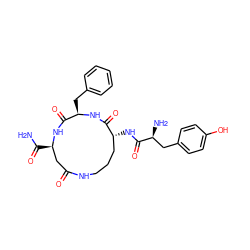 NC(=O)[C@@H]1CC(=O)NCCC[C@@H](NC(=O)[C@@H](N)Cc2ccc(O)cc2)C(=O)N[C@H](Cc2ccccc2)C(=O)N1 ZINC000096900195