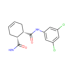 NC(=O)[C@@H]1CC=CC[C@@H]1C(=O)Nc1cc(Cl)cc(Cl)c1 ZINC000045253255