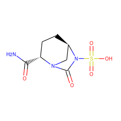 NC(=O)[C@@H]1CC[C@@H]2CN1C(=O)N2S(=O)(=O)O ZINC000116854714