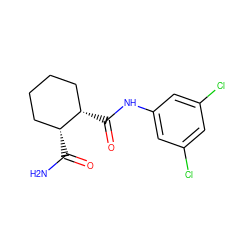 NC(=O)[C@@H]1CCCC[C@@H]1C(=O)Nc1cc(Cl)cc(Cl)c1 ZINC000045290690