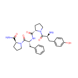 NC(=O)[C@@H]1CCCN1C(=O)[C@@H](Cc1ccccc1)NC(=O)[C@@H]1CCCN1C(=O)[C@@H](N)Cc1ccc(O)cc1 ZINC000095535624