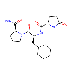 NC(=O)[C@@H]1CCCN1C(=O)[C@H](CC1CCCCC1)NC(=O)[C@@H]1CCC(=O)N1 ZINC000026838778