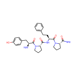 NC(=O)[C@@H]1CCCN1C(=O)[C@H](CCc1ccccc1)NC(=O)[C@@H]1CCCN1C(=O)[C@@H](N)Cc1ccc(O)cc1 ZINC000036216199