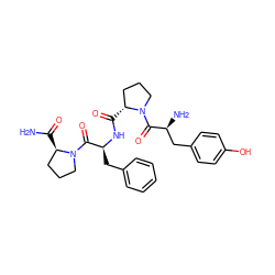 NC(=O)[C@@H]1CCCN1C(=O)[C@H](Cc1ccccc1)NC(=O)[C@@H]1CCCN1C(=O)[C@@H](N)Cc1ccc(O)cc1 ZINC000053057130