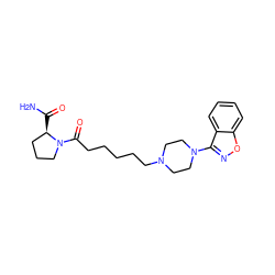 NC(=O)[C@@H]1CCCN1C(=O)CCCCCN1CCN(c2noc3ccccc23)CC1 ZINC000169310362