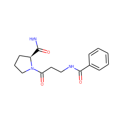 NC(=O)[C@@H]1CCCN1C(=O)CCNC(=O)c1ccccc1 ZINC000044646514