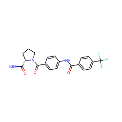 NC(=O)[C@@H]1CCCN1C(=O)c1ccc(NC(=O)c2ccc(C(F)(F)F)cc2)cc1 ZINC000084733497