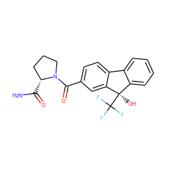 NC(=O)[C@@H]1CCCN1C(=O)c1ccc2c(c1)[C@](O)(C(F)(F)F)c1ccccc1-2 ZINC000144736312