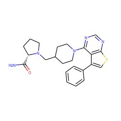 NC(=O)[C@@H]1CCCN1CC1CCN(c2ncnc3scc(-c4ccccc4)c23)CC1 ZINC000146449046