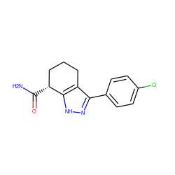 NC(=O)[C@@H]1CCCc2c(-c3ccc(Cl)cc3)n[nH]c21 ZINC000299858214