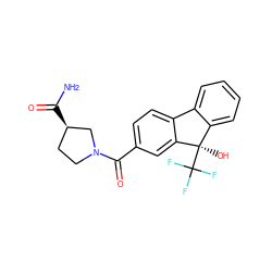 NC(=O)[C@@H]1CCN(C(=O)c2ccc3c(c2)[C@](O)(C(F)(F)F)c2ccccc2-3)C1 ZINC000144756058