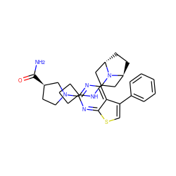 NC(=O)[C@@H]1CCN(c2nc(N3[C@H]4CC[C@H]3CC(NC3CCC3)C4)c3c(-c4ccccc4)csc3n2)C1 ZINC000653671431