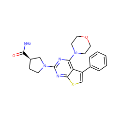 NC(=O)[C@@H]1CCN(c2nc(N3CCOCC3)c3c(-c4ccccc4)csc3n2)C1 ZINC000146478980