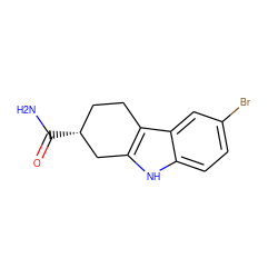 NC(=O)[C@@H]1CCc2c([nH]c3ccc(Br)cc23)C1 ZINC000013677628