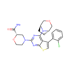 NC(=O)[C@@H]1CN(c2nc(N3[C@H]4CC[C@H]3COC4)c3c(-c4ccccc4Cl)csc3n2)CCO1 ZINC000653760504